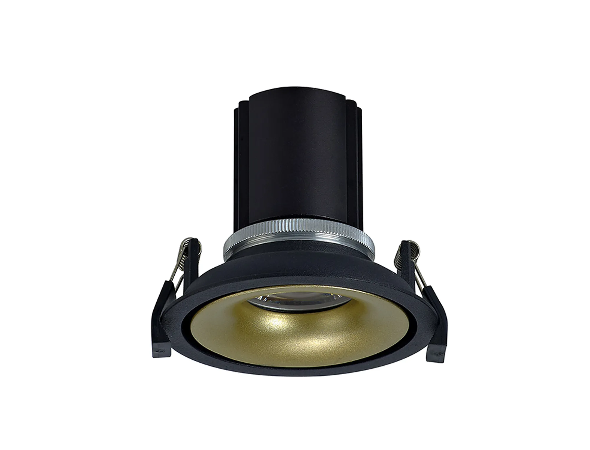 Bolor 12 Tridonic Powered 12W 4000K 1200lm 12° CRI>90 LED Engine Black/Gold Fixed Recessed Spotlight, IP20